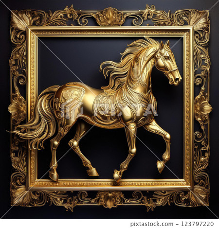 馬和額頭工藝品 123797220