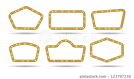 Vintage lightbulbs empty frames 123797238