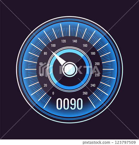 Digital speed meter panel design 123797509