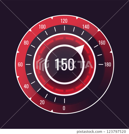 Realistic car speedometer interface panel 123797520