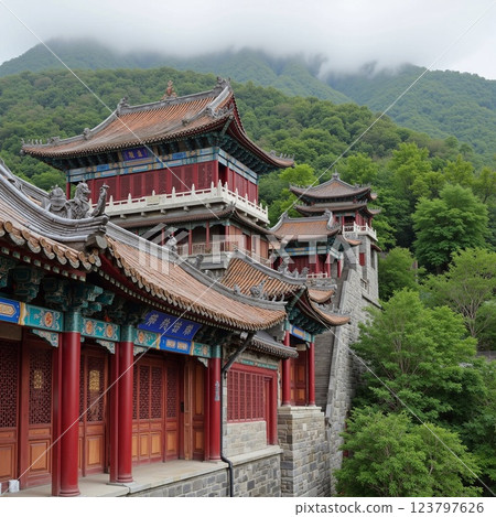 Chinese traditional style of architecture. 123797626