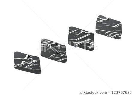 Blank black rhomb adhesive crumpled tape mockup, side view Blank black rhomb adhesive crumpled tape mockup, side view 123797683