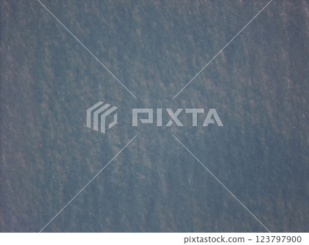 Waves gently lap against shore under clear blue sky in serene coastal setting 123797900