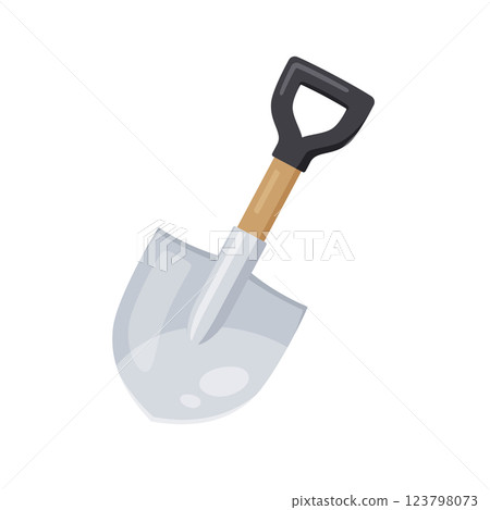 Cute shovel illustration_black Cute shovel illustration_black 123798073