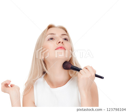 Girl with powder brush Girl with powder brush 123798104