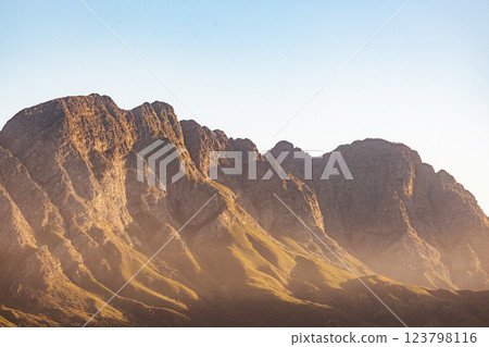 African mountains at sunset 123798116