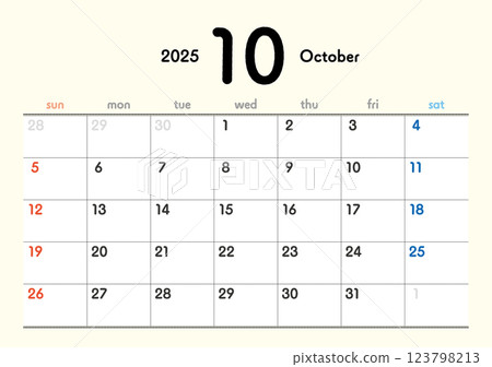 October 2025 calendar 123798213