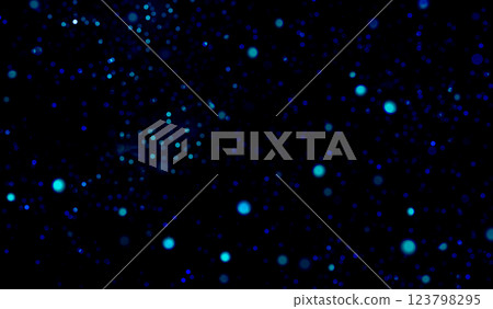 Vector illustration with bokeh particles on a dark background. Bright blue and blue glowing dots create an atmosphere of depth and mysticism. Bokeh elements are scattered chaotically, adding dynamics Vector illustration with bokeh particles on a dark background. Bright blue and blue glowing dots create an atmosphere of depth and mysticism. Bokeh elements are scattered chaotically, adding dynamics 123798295