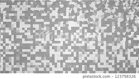 Pixels texture. Pixel Abstract Mosaic Gradient Design Background. Monochromatic Abstract Background Isolated on white. Vector Illustration. 123798326