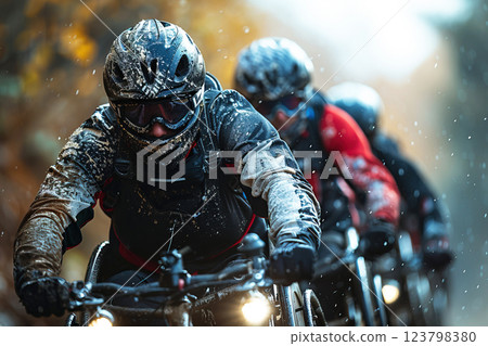 A wheelchair racer quickly engages in inclusive sports and competes on the stadium track. 123798380