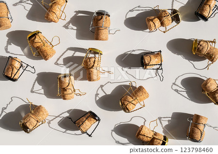 Lot Of Champagne Corks As Background. 123798460