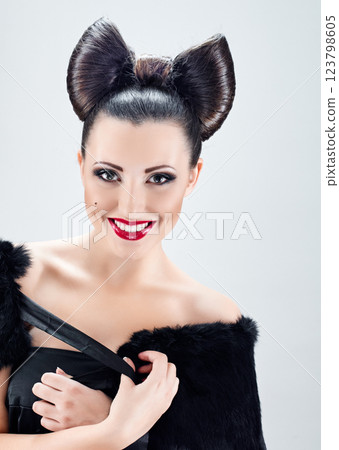 Fashion Model Girl Portrait Fashion Model Girl Portrait 123798605