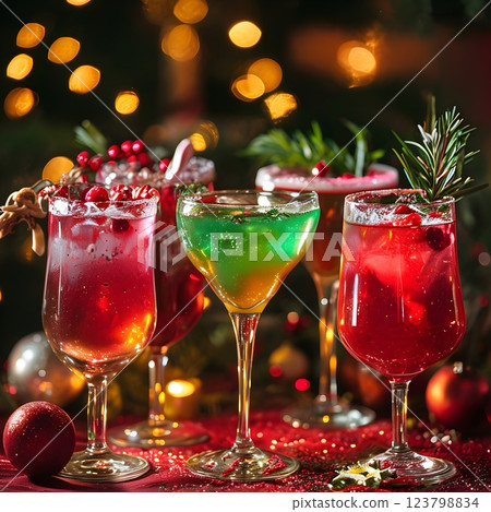 Cocktail Bliss: Holiday Flavors with a Festive Twist 123798834