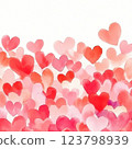 Abstract red sparkle heart background, party invitation, postcard for couple in love, copy space, painted with watercolors, symbol of love devotion happiness mutual 123798939