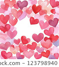 Abstract red sparkle heart background, party invitation, postcard for couple in love, copy space, painted with watercolors, symbol of love devotion happiness mutual 123798940