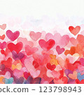 Abstract red sparkle heart background, party invitation, postcard for couple in love, copy space, painted with watercolors, symbol of love devotion happiness mutual 123798943