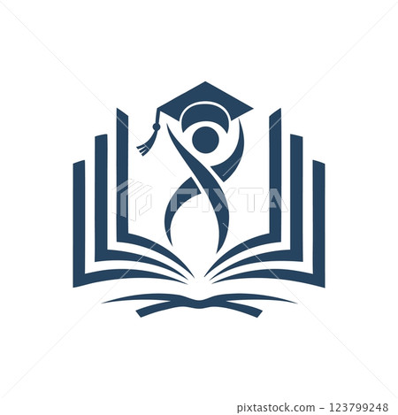 book logo. education logo. open book emblem 123799248