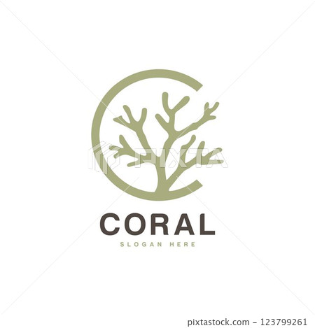 Coral logo. Coral vector. coral reef logo 123799261
