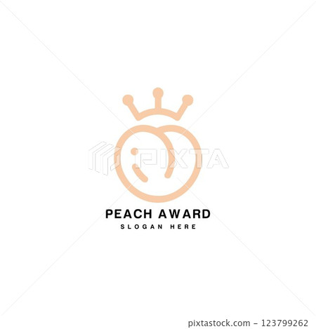 Peach Award Logo. peach logo. peach vector Peach Award Logo. peach logo. peach vector 123799262