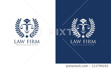 Law firm logo. justice scale vector. justice logo. lawyer logo. law vector Law firm logo. justice scale vector. justice logo. lawyer logo. law vector 123799283