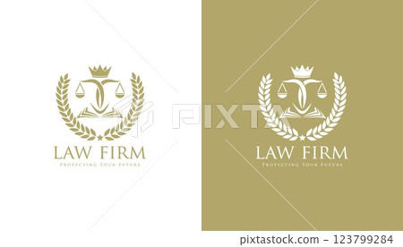 Law firm logo. justice scale vector. justice logo. lawyer logo. law vector Law firm logo. justice scale vector. justice logo. lawyer logo. law vector 123799284