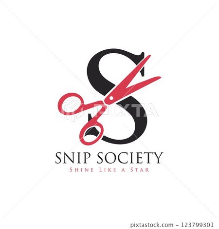 Hair salon logo. barber shop logo. scissors logo. salon vector. Hair salon logo. barber shop logo. scissors logo. salon vector. 123799301