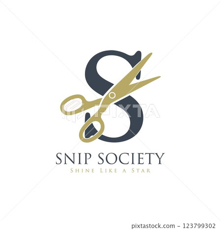 Hair salon logo. barber shop logo. scissors logo. salon vector. Hair salon logo. barber shop logo. scissors logo. salon vector. 123799302