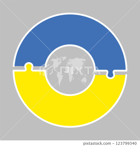 Circle diagram infographic in 2 steps or options Circle diagram infographic in 2 steps or options 123799340