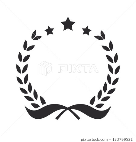 winner badge. laurel wreath icon. championship icon winner badge. laurel wreath icon. championship icon 123799521