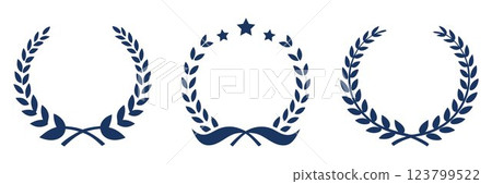 winner badge. laurel wreath icon. championship icon winner badge. laurel wreath icon. championship icon 123799522