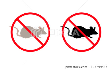 No rats allowed, rat control, deratization and disinfestation service signs No rats allowed, rat control, deratization and disinfestation service signs 123799564