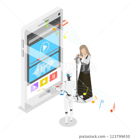 3D Isometric Flat Vector Illustration of Neural Networks, Artificial Intelligence Technology. Item 2 123799630