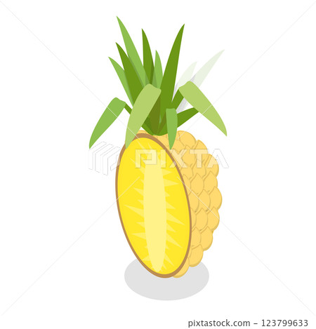 3D Isometric Flat Vector Set of Fruits, Tasty and Healthy Nutrition. Item 5 123799633