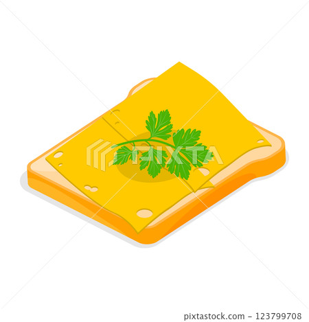 3D Isometric Flat Vector Illustration of Tasty Breakfast, Healthy Toasts Set. Item 8 3D Isometric Flat Vector Illustration of Tasty Breakfast, Healthy Toasts Set. Item 8 123799708