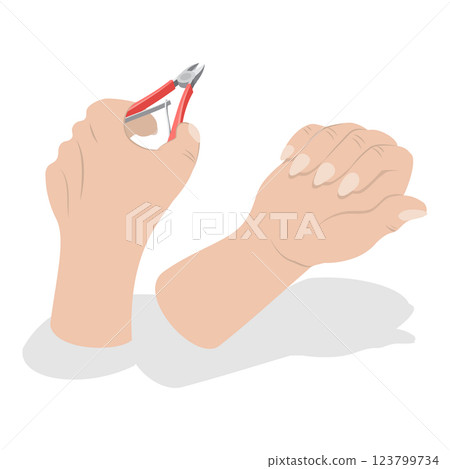 3D Isometric Flat Vector Illustration of Spa Manicure, Beauty Parlor Services, Cosmetology. Item 5 123799734