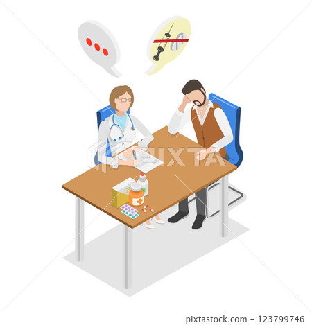 3D Isometric Flat Vector Illustration of Drug Or Alcohol Addiction, Life-threatening Condition. Item 3 3D Isometric Flat Vector Illustration of Drug Or Alcohol Addiction, Life-threatening Condition. Item 3 123799746