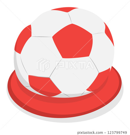 3D Isometric Flat Vector Set of Equipment For Sport Team Fans, Football Supporters Items. Item 2 123799749