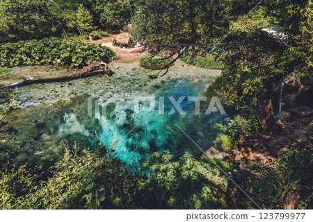 Blue Eye Water Spring Pool in Albania 123799977