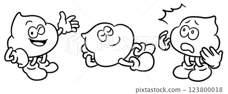 Comical poop character illustration set Comical poop character illustration set 123800018