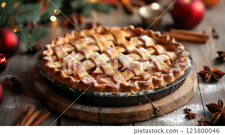 Homemade Apple Pie with Lattice Crust 123800046