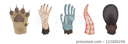 Different Animal Paw and Limb or Foot Vector Set Different Animal Paw and Limb or Foot Vector Set 123800299