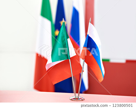 Flags of Italy and Russia 123800501