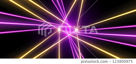 Laser rays or beams, glowing neon lines, bright futuristic background Laser rays or beams, glowing neon lines, bright futuristic background 123800975