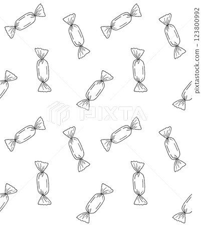 Vector seamless pattern of hand drawn candy Vector seamless pattern of hand drawn candy 123800992