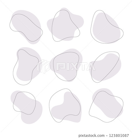 A collection of light, transparent abstract ink shapes with a delicate aesthetic. A collection of light, transparent abstract ink shapes with a delicate aesthetic. 123801087