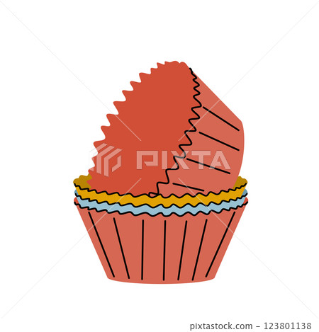 Silicone molds for making cupcakes. A baking utensil. Silicone molds for making cupcakes. A baking utensil. 123801138