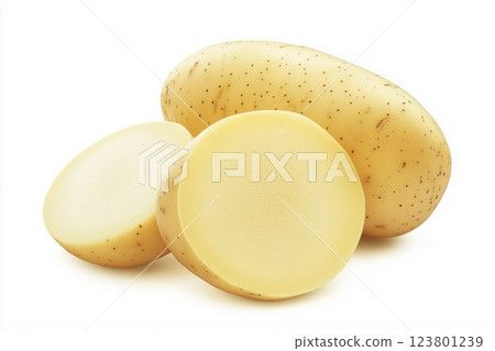 Fresh raw potato isolated on white background with clipping path 123801239