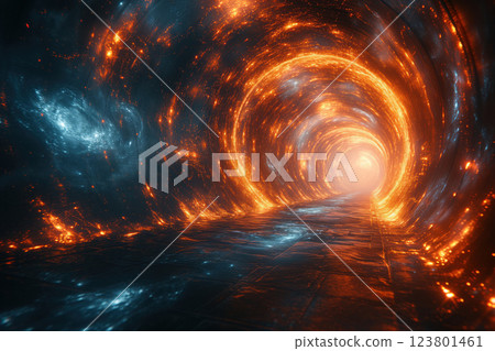 Using quantum tunnel, cosmic gateway is space gate for traveling through time AI Generative Using quantum tunnel, cosmic gateway is space gate for traveling through time AI Generative 123801461
