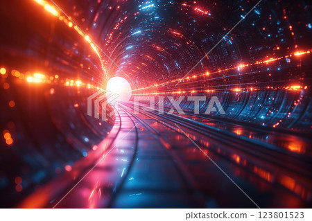 Digital time quantum tunnels are used to travel through the cosmic gateway AI Generative Digital time quantum tunnels are used to travel through the cosmic gateway AI Generative 123801523