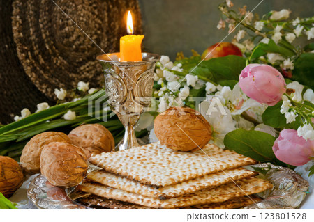 It is traditional Jewish ritual involving unleavened bread Matzah as well as during Passover AI Generative 123801528